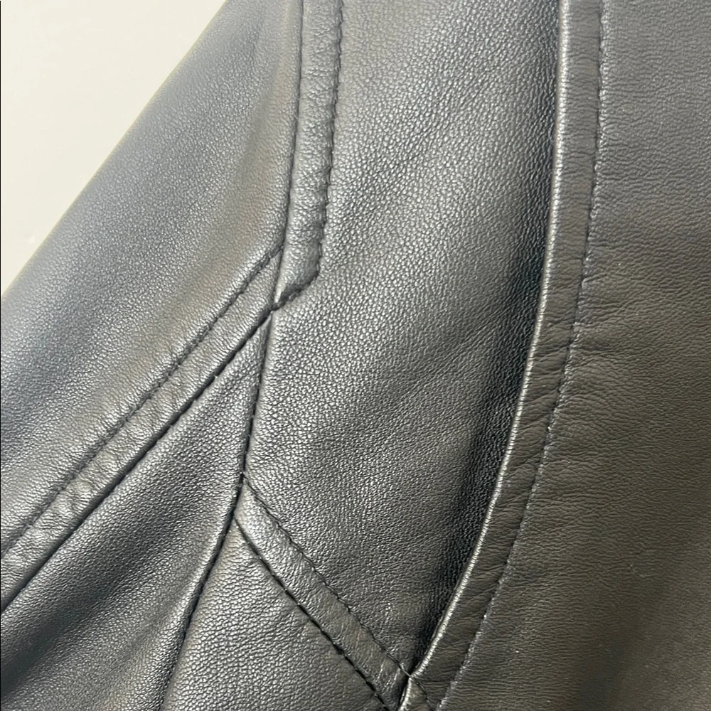 IRO Black Leather Jacket with Silver Accents - Picture 11 of 13